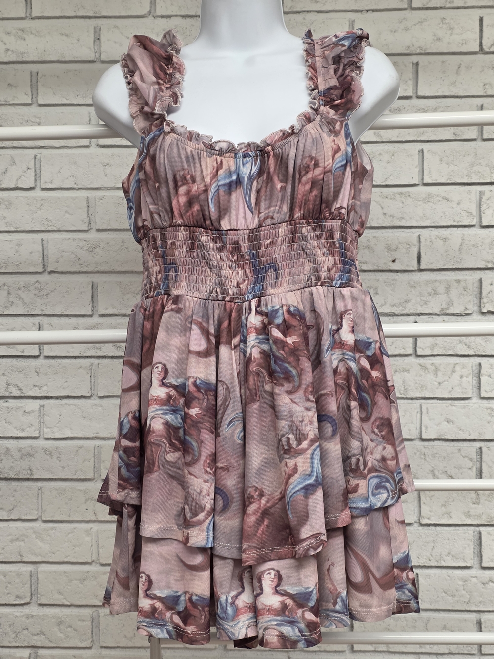 Urban Outfitters Women's Renaissance Print Tiered Romper Size Medium | Ruffle St